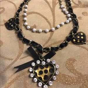 2 piece Betsey dangle earrings & heart necklace